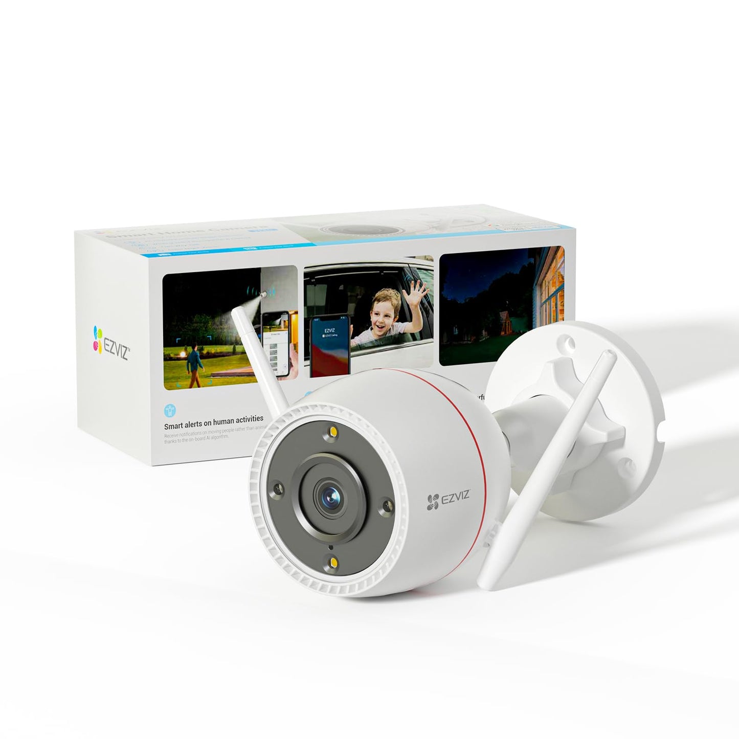EZVIZ Color Night Vison, WiFi Security Camera Outdoor/Outside, Home Security Cameras, Surveillance Camera, No Subscription with IP67 Waterproof, Motion Detection, Audio Pick-Up, Alexa/Google, 512 SD