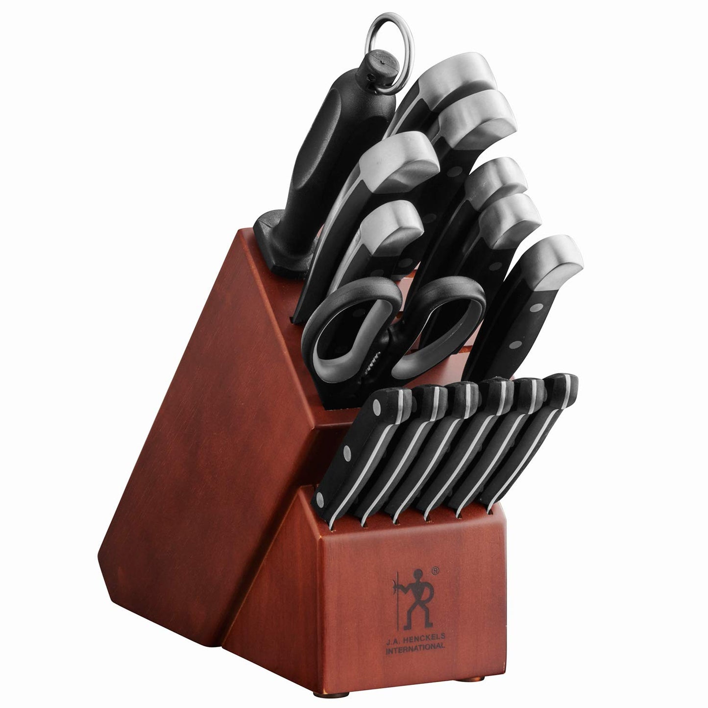 HENCKELS Premium Quality 15-Piece Knife Set with Block, Razor-Sharp, German Engineered Knife Informed by over 100 Years of Masterful Knife Making, Lightweight and Strong, Dishwasher Safe