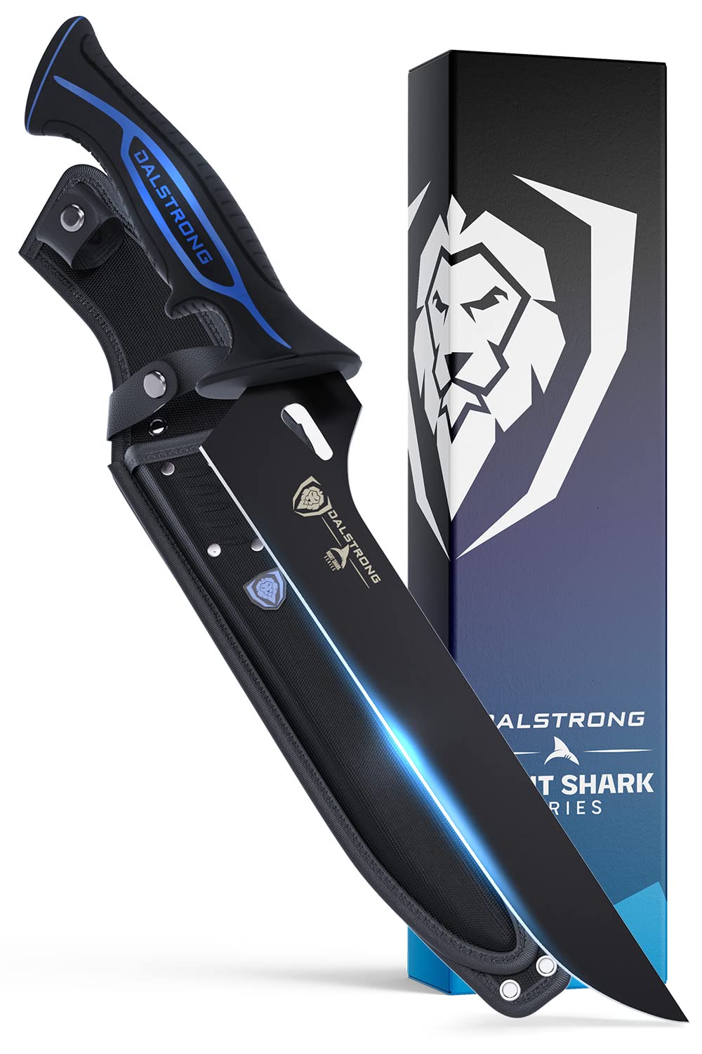 Dalstrong Chef Butcher Knife - 10”- Night Shark Series - 7CR17MOV High Carbon Steel Breaking Knife - Titanium Coated Blade - Outdoor & Fishing Butcher Cleaver -w/Sheath - NSF Certified