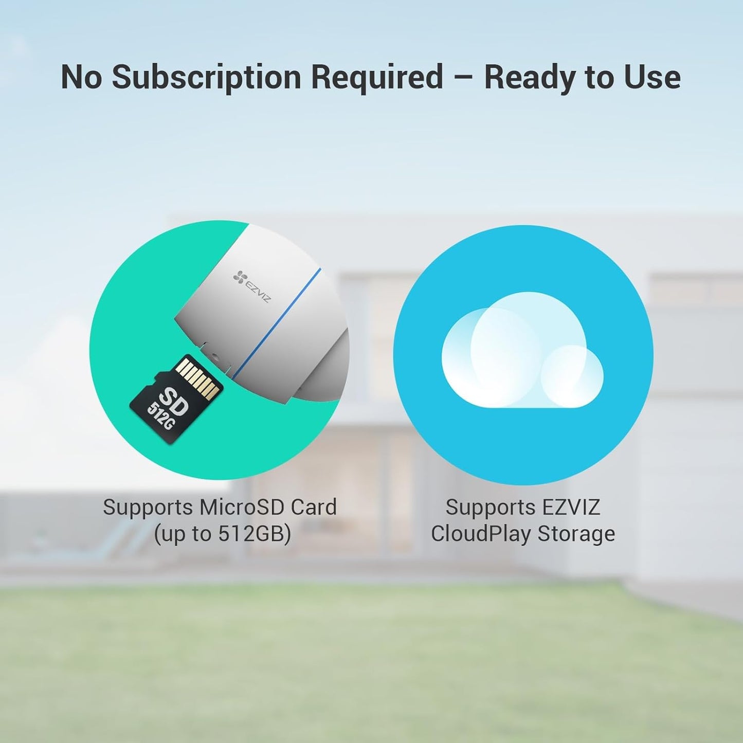EZVIZ Color Night Vison, WiFi Security Camera Outdoor/Outside, Home Security Cameras, Surveillance Camera, No Subscription with IP67 Waterproof, Motion Detection, Audio Pick-Up, Alexa/Google, 512 SD