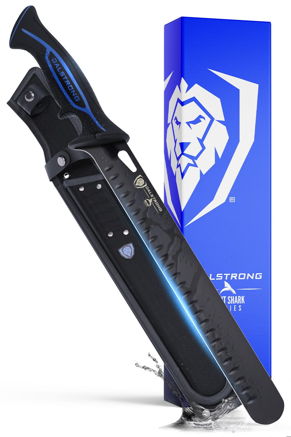 Dalstrong Chef Butcher Knife - 10”- Night Shark Series - 7CR17MOV High Carbon Steel Breaking Knife - Titanium Coated Blade - Outdoor & Fishing Butcher Cleaver -w/Sheath - NSF Certified