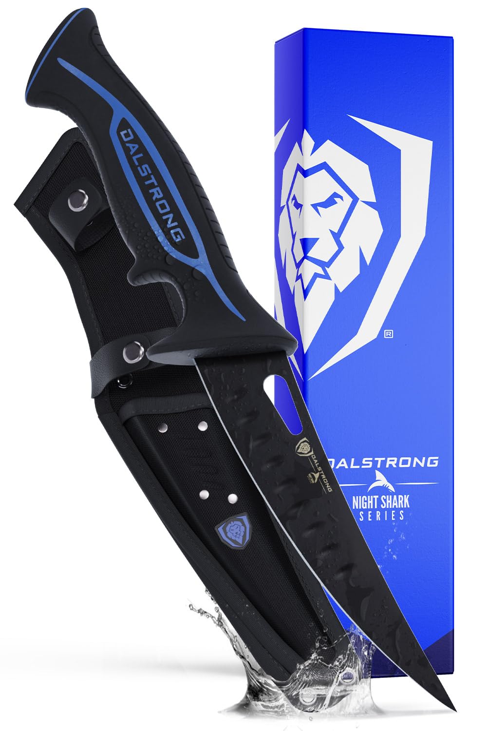 Dalstrong Chef Butcher Knife - 10”- Night Shark Series - 7CR17MOV High Carbon Steel Breaking Knife - Titanium Coated Blade - Outdoor & Fishing Butcher Cleaver -w/Sheath - NSF Certified