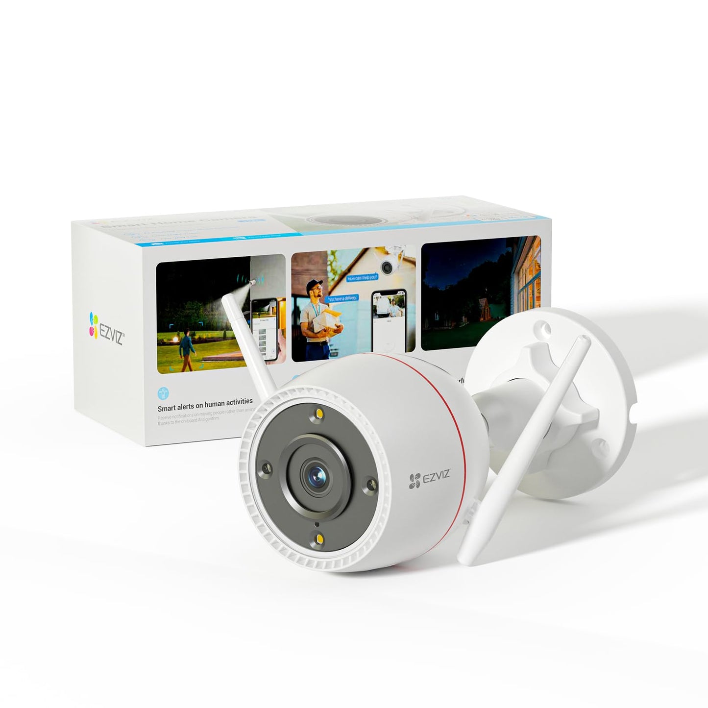 EZVIZ Color Night Vison, WiFi Security Camera Outdoor/Outside, Home Security Cameras, Surveillance Camera, No Subscription with IP67 Waterproof, Motion Detection, Audio Pick-Up, Alexa/Google, 512 SD