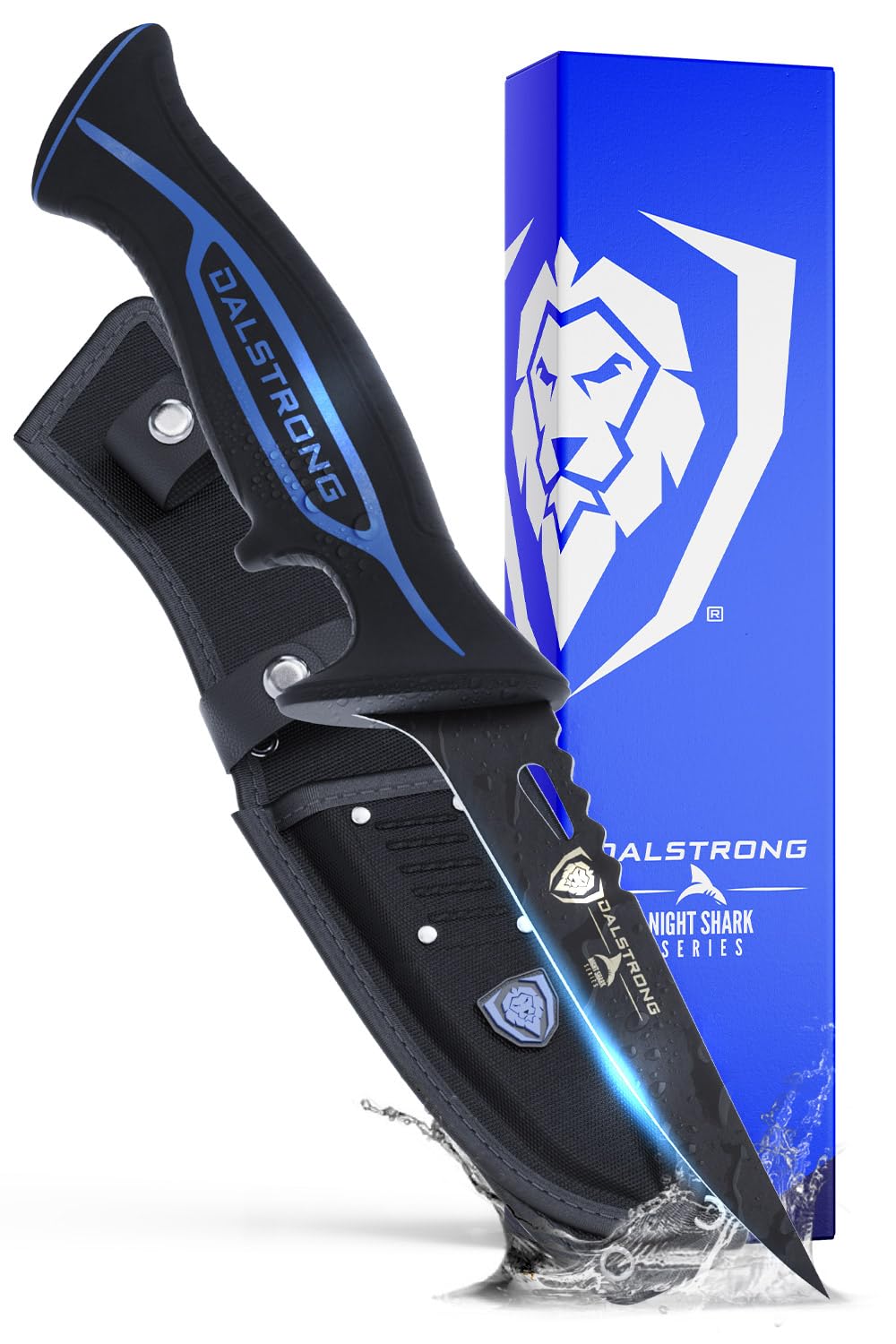 Dalstrong Chef Butcher Knife - 10”- Night Shark Series - 7CR17MOV High Carbon Steel Breaking Knife - Titanium Coated Blade - Outdoor & Fishing Butcher Cleaver -w/Sheath - NSF Certified
