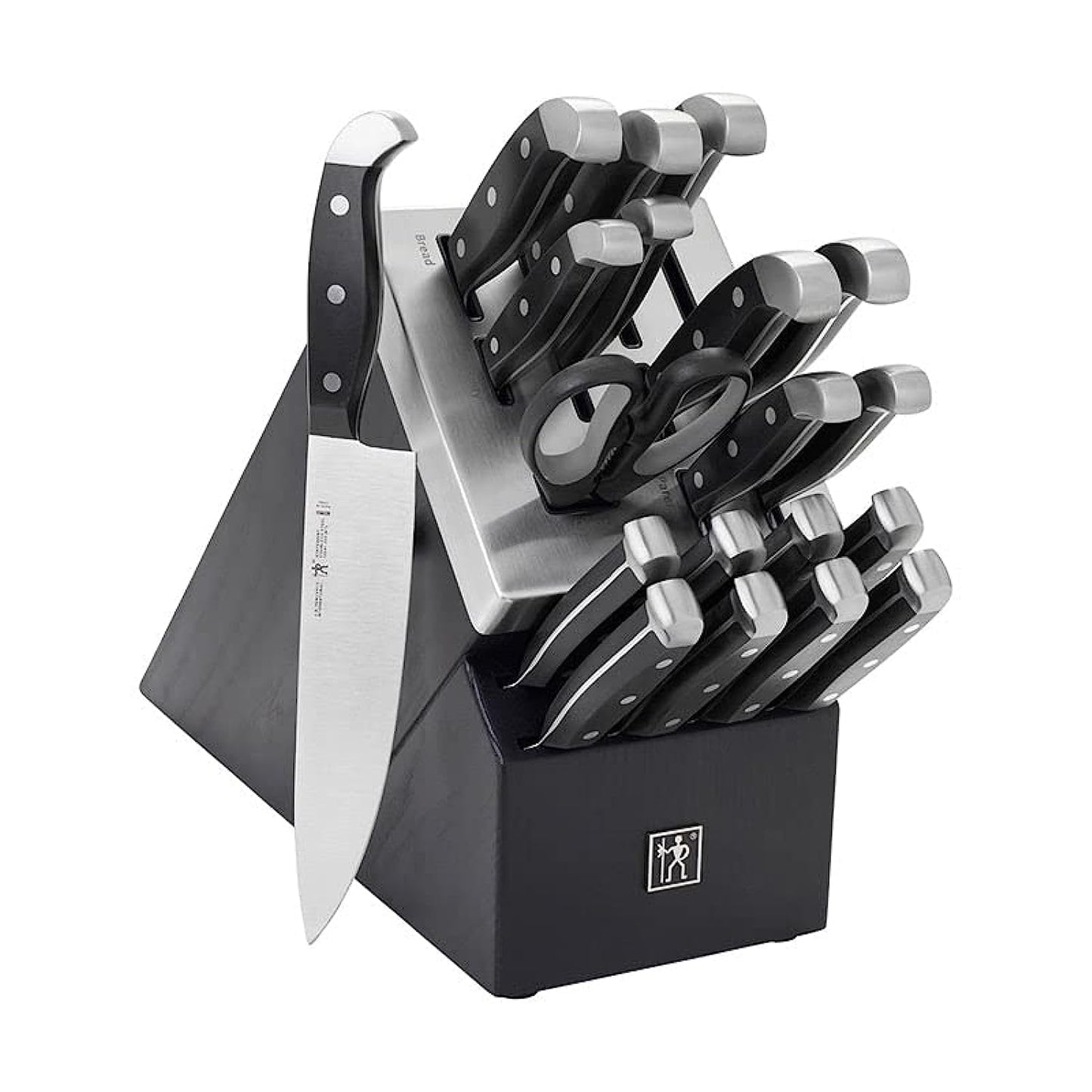 Henckels International Statement 14-pc Self-Sharpening Knife Block Set, 6 Steak Knives, Paring, Santoku, Bread, Chef’s Knife, & More, Natural Block Color