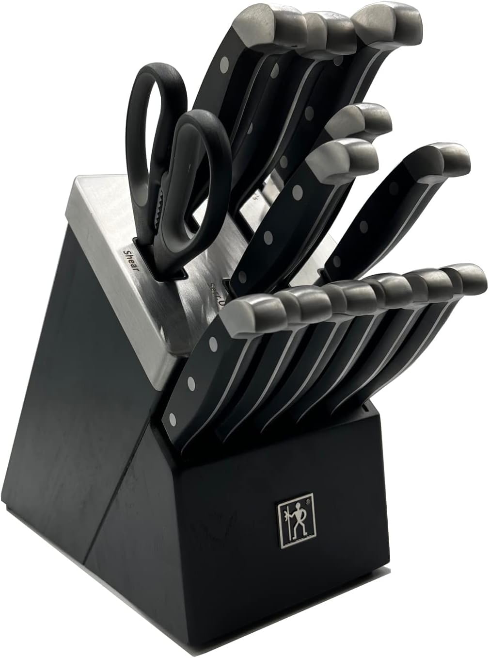 Henckels International Statement 14-pc Self-Sharpening Knife Block Set, 6 Steak Knives, Paring, Santoku, Bread, Chef’s Knife, & More, Natural Block Color