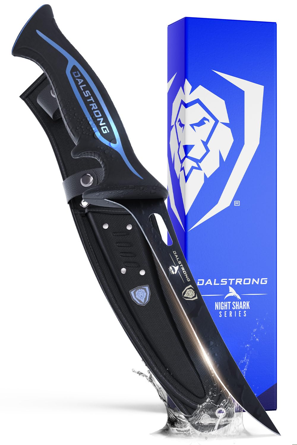 Dalstrong Chef Butcher Knife - 10”- Night Shark Series - 7CR17MOV High Carbon Steel Breaking Knife - Titanium Coated Blade - Outdoor & Fishing Butcher Cleaver -w/Sheath - NSF Certified