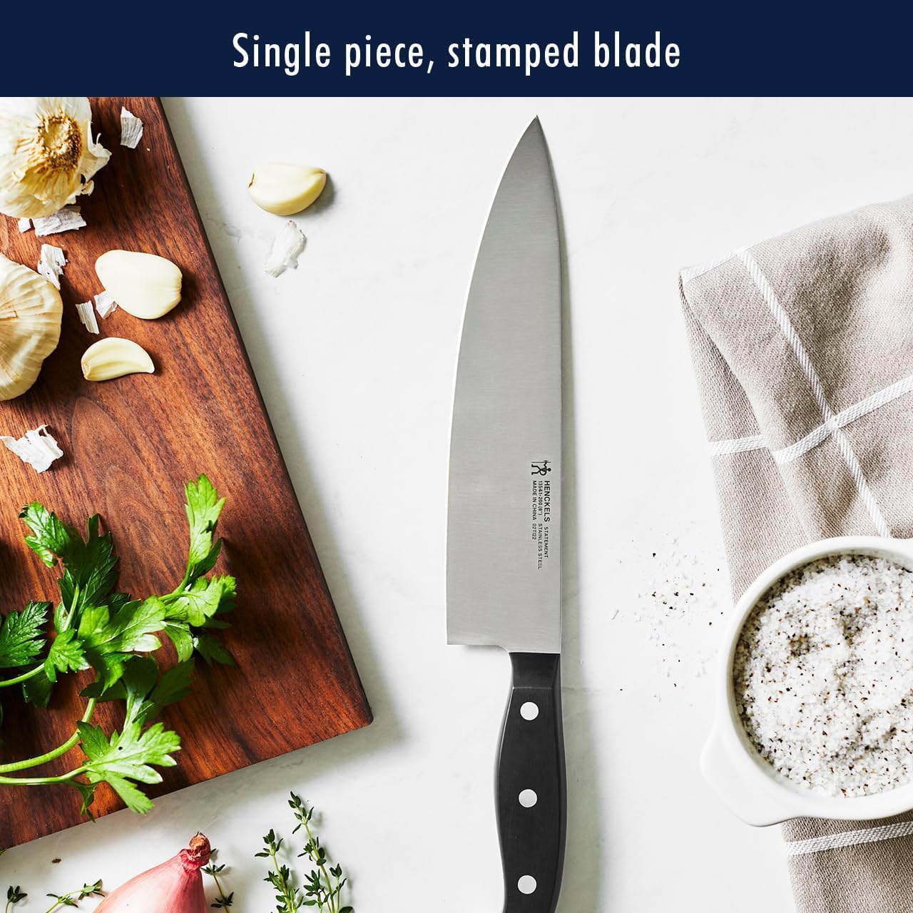 Henckels International Statement 14-pc Self-Sharpening Knife Block Set, 6 Steak Knives, Paring, Santoku, Bread, Chef’s Knife, & More, Natural Block Color