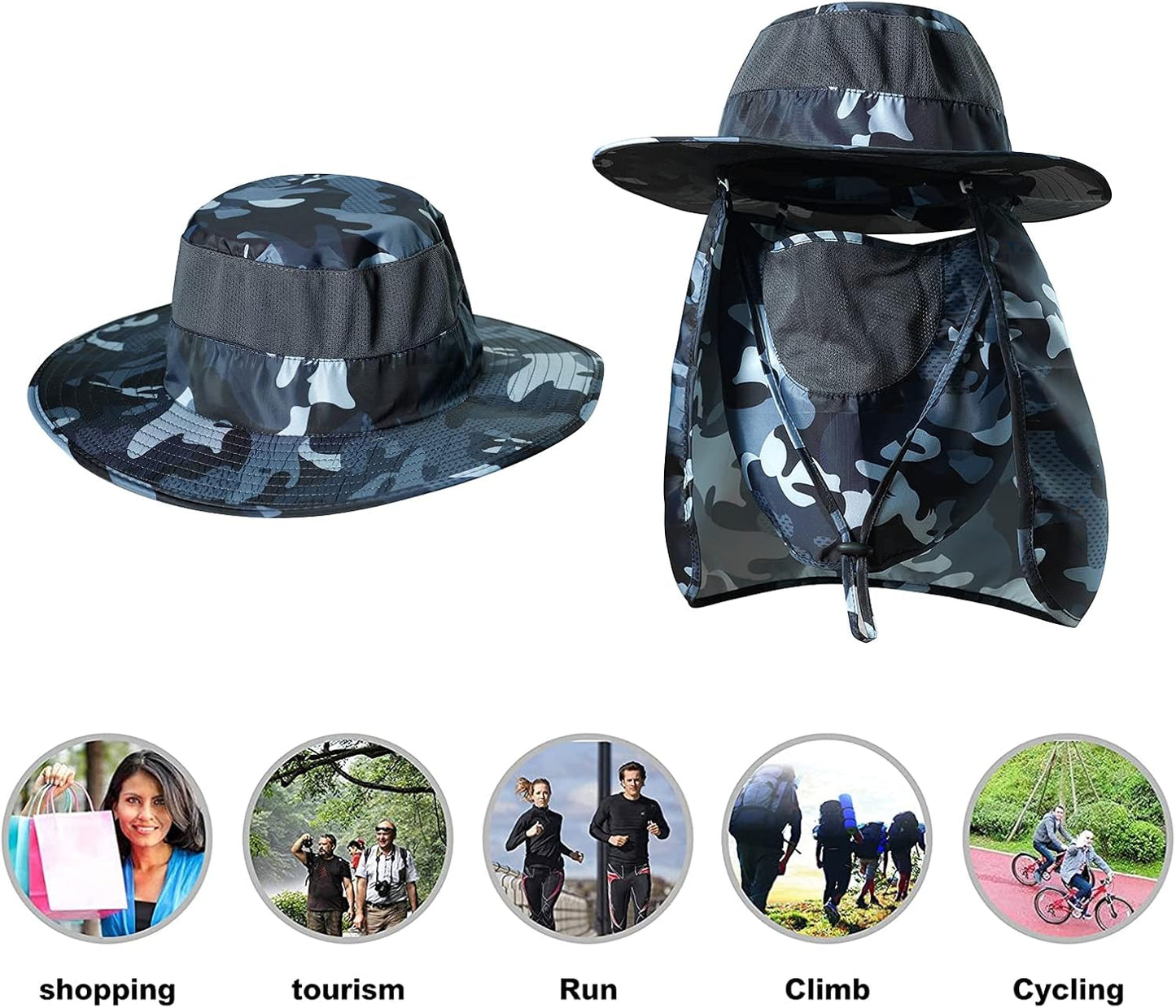 Fishing Hat,Sun Cap with UPF 50+ Sun Protection and Neck Flap,for Man and Women