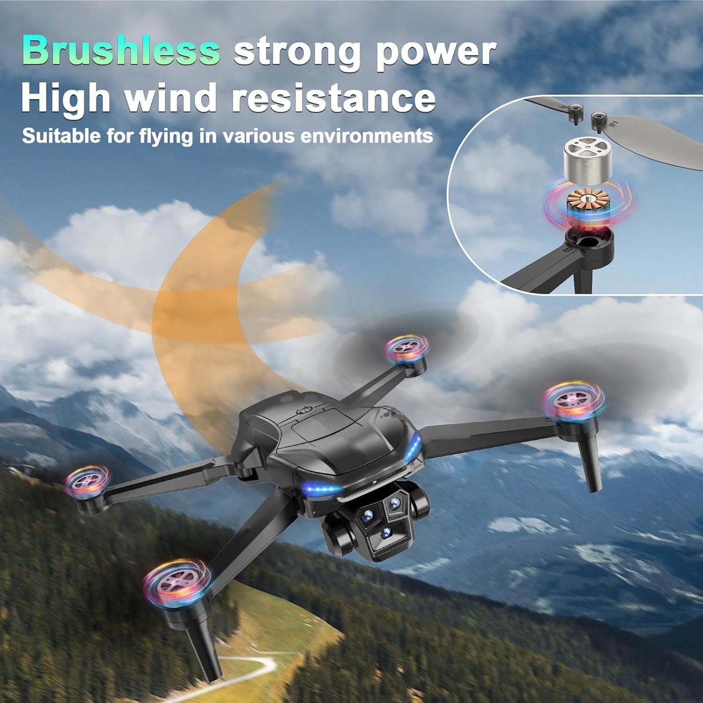 GPS Drone with 4K Camera Adults, LCD Screen Controller, SD Card, Brushless Motor, FPV Quadcopter with Long Control Range, 60 Mins Flight, Auto Return to Home, Headless Mode, Beginner Gift