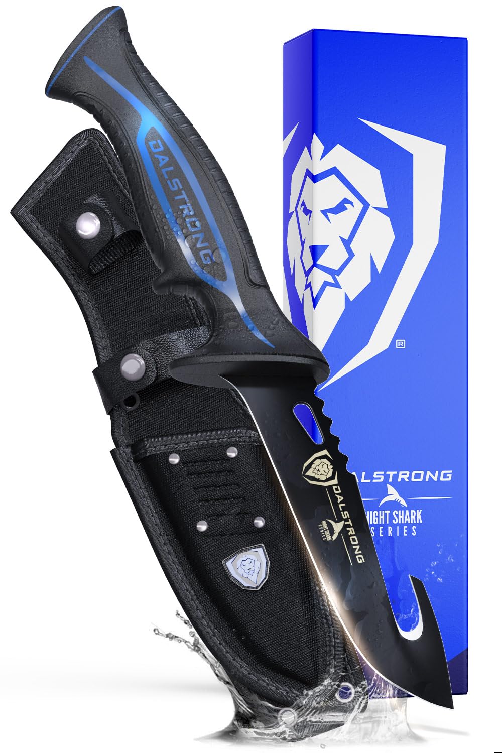 Dalstrong Chef Butcher Knife - 10”- Night Shark Series - 7CR17MOV High Carbon Steel Breaking Knife - Titanium Coated Blade - Outdoor & Fishing Butcher Cleaver -w/Sheath - NSF Certified