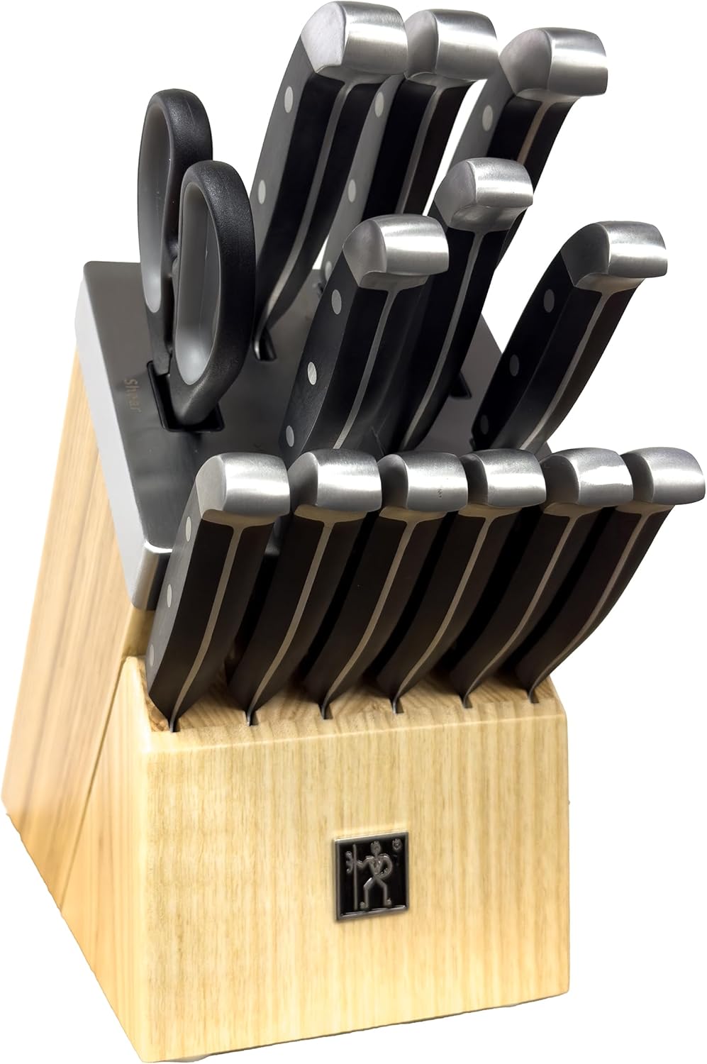 Henckels International Statement 14-pc Self-Sharpening Knife Block Set, 6 Steak Knives, Paring, Santoku, Bread, Chef’s Knife, & More, Natural Block Color