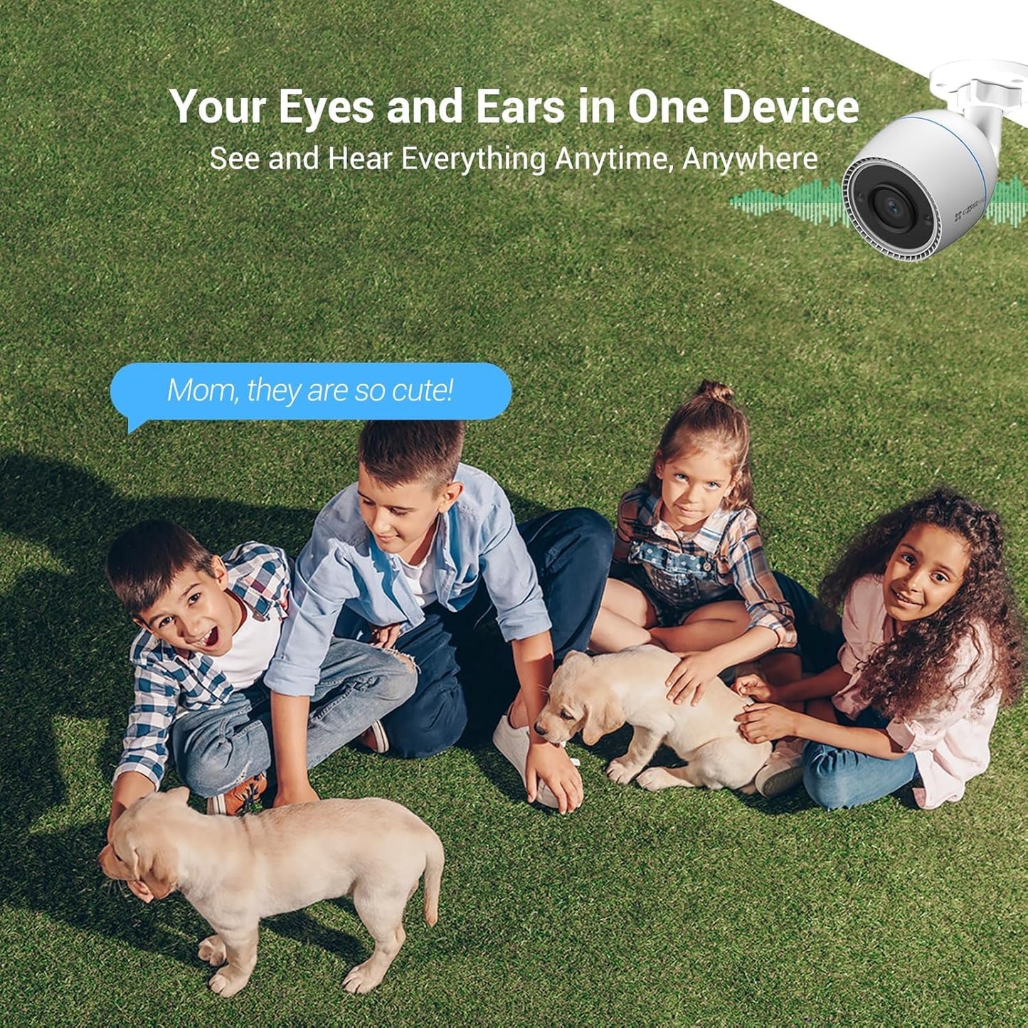 EZVIZ Color Night Vison, WiFi Security Camera Outdoor/Outside, Home Security Cameras, Surveillance Camera, No Subscription with IP67 Waterproof, Motion Detection, Audio Pick-Up, Alexa/Google, 512 SD
