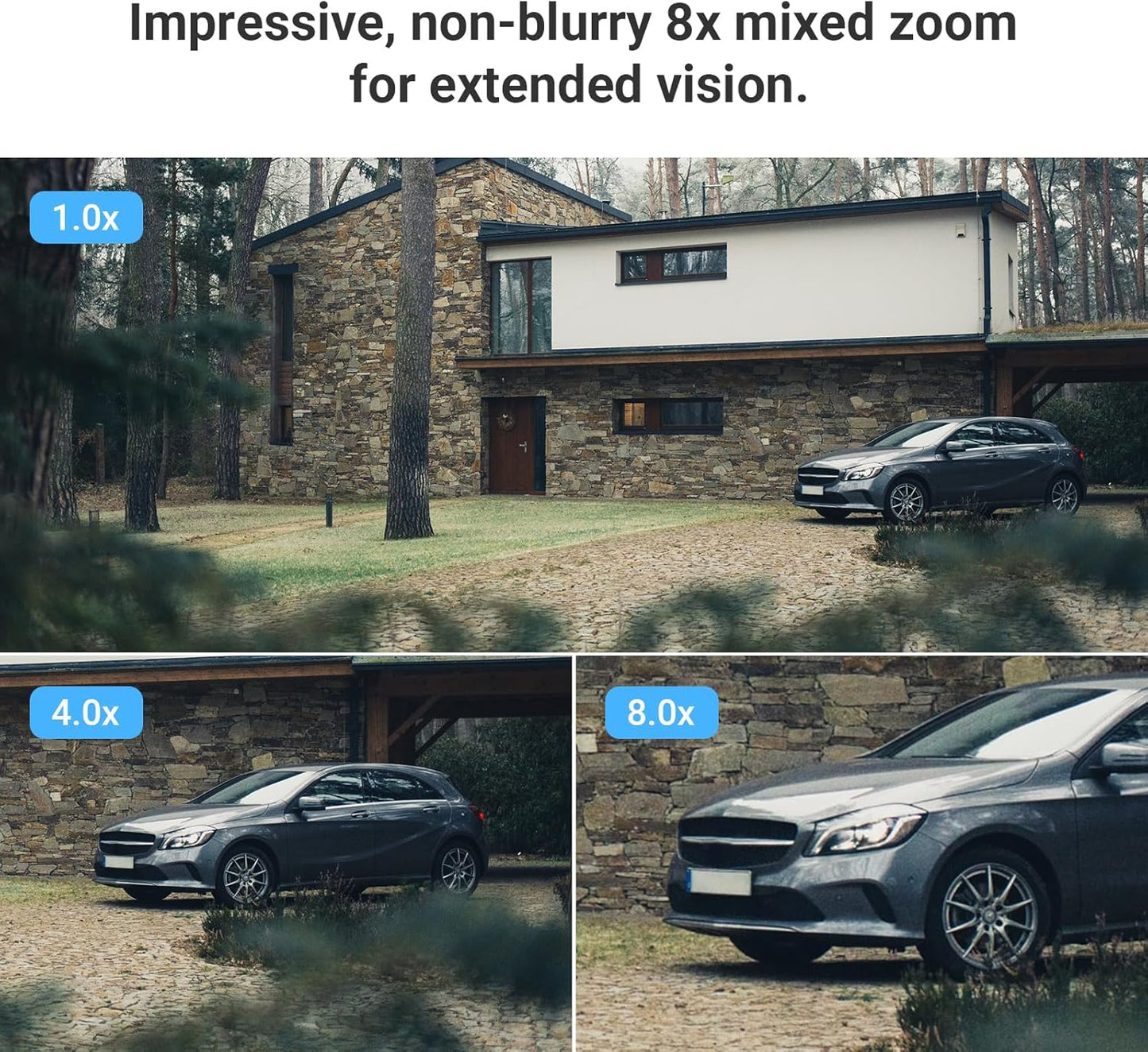EZVIZ Security Camera Outdoor, 1080P Pan/Tilt/Zoom WiFi Camera, 8× Mixed Zoom and AI-Powered Person Detection Security Cam, IP65 Waterproof, Support MicroSD Card up to 512GB | C8PF