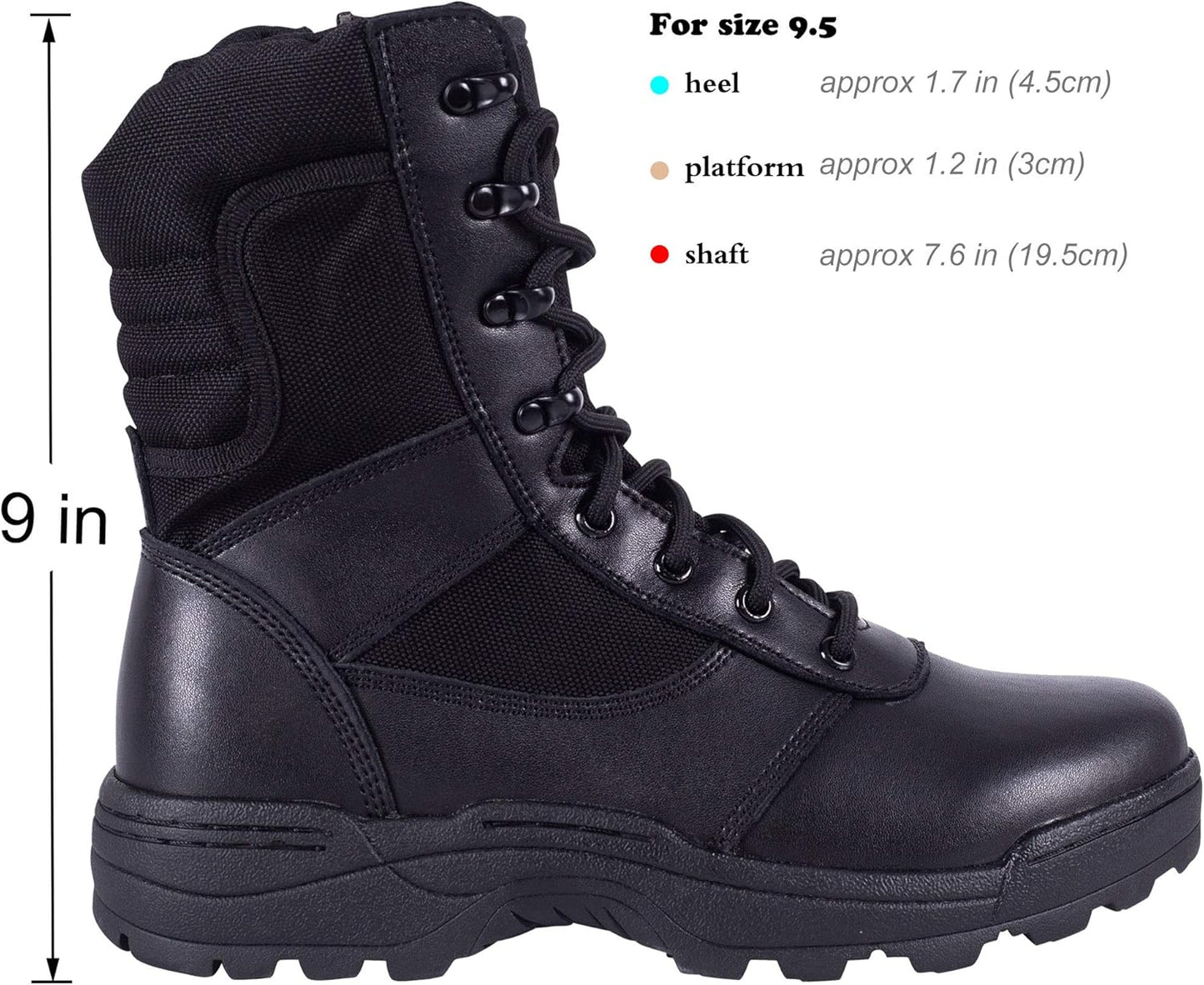 Men's Military Tactical Work Boots Side Zipper Jungle Army Combat Boots