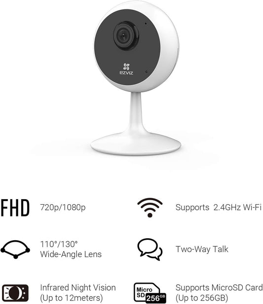 EZVIZ Indoor Security Camera 1080P WiFi Baby Monitor, Smart Motion Detection, Two-Way audio, 40ft Night Vision, Works with Alexa & Google Assistant(C1C)