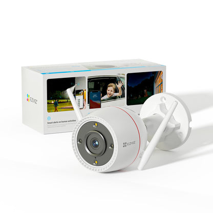 EZVIZ Color Night Vison, WiFi Security Camera Outdoor/Outside, Home Security Cameras, Surveillance Camera, No Subscription with IP67 Waterproof, Motion Detection, Audio Pick-Up, Alexa/Google, 512 SD