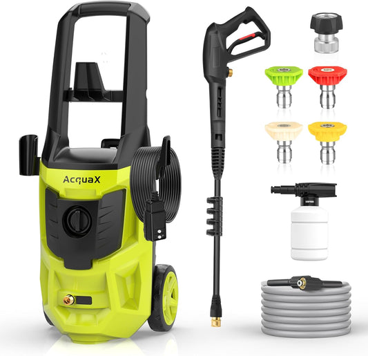 Electric Pressure Washer, 4800PSI Max 4.0 GPM Power Washer High Pressure Cleaning Machine with 20FT Hose 35FT Cord Foam Cannon and 4 Nozzles for Clean Cars Fences Home Patio Driveway
