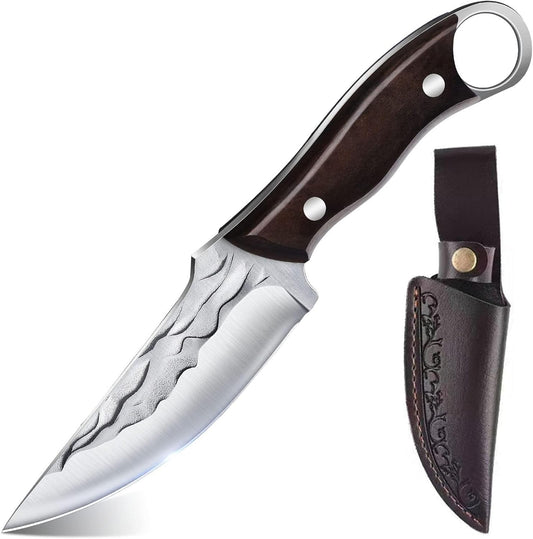Fixed Blade Knives with Sheath, 8.5-inch Hunting Knives Full Tang Bushcraft Knife Survival Knives, Fixed Blade Hunting Knives for Camping, Hiking, Survival