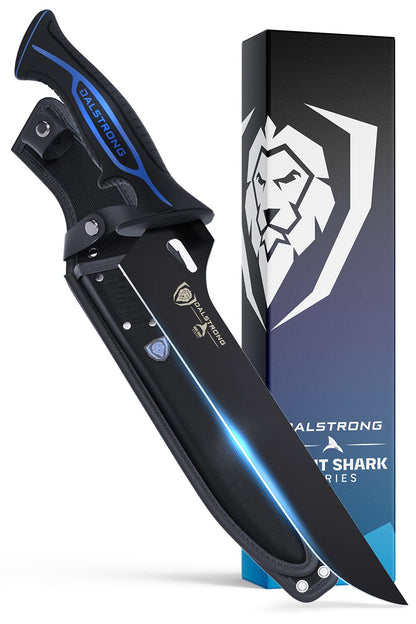 Dalstrong Chef Butcher Knife - 10”- Night Shark Series - 7CR17MOV High Carbon Steel Breaking Knife - Titanium Coated Blade - Outdoor & Fishing Butcher Cleaver -w/Sheath - NSF Certified
