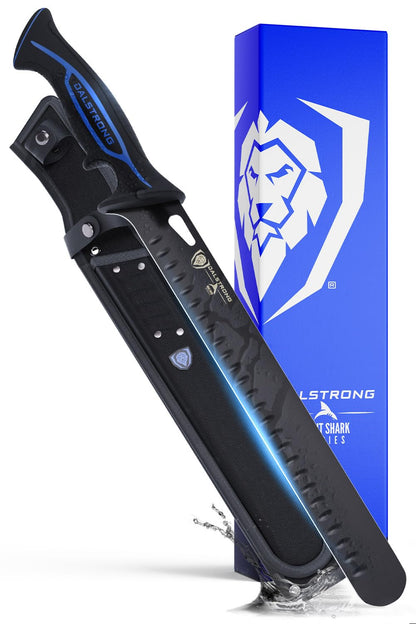 Dalstrong Chef Butcher Knife - 10”- Night Shark Series - 7CR17MOV High Carbon Steel Breaking Knife - Titanium Coated Blade - Outdoor & Fishing Butcher Cleaver -w/Sheath - NSF Certified