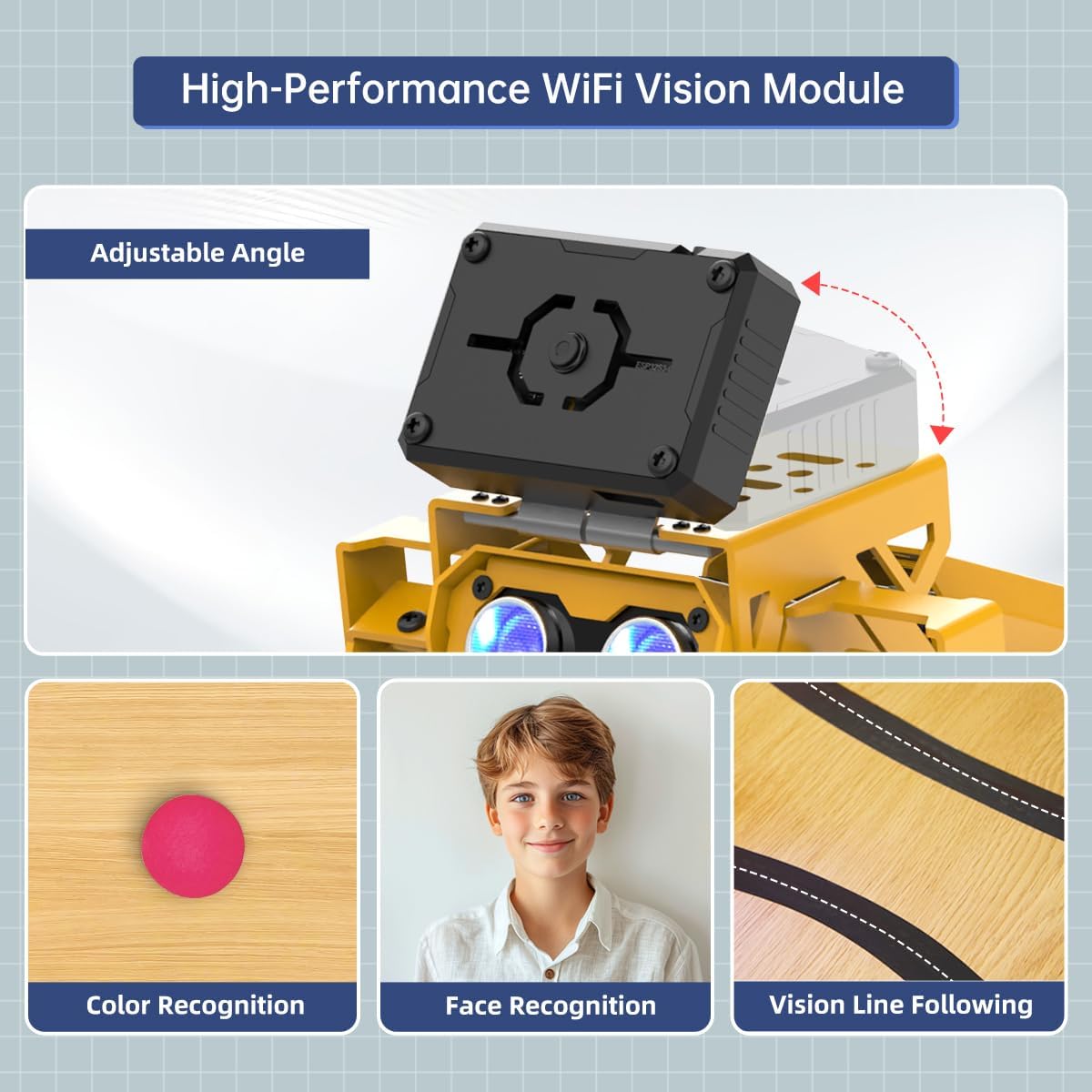 AI Vision & Voice Interaction Smart Robot Dog for Arduino Scratch Python with Robotic Arm Self-Balancing Target Recognize/Tracking Bionic Quadruped Programming STEM Education Robot Kit, MechDog Pro