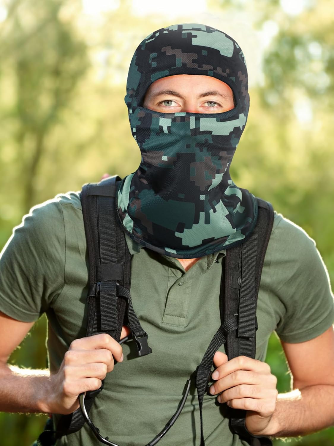 Blulu 3 Pieces Camo Balaclava Ski Mask Camo Face Mask Sun Dust Protection Full Face Cover Hunting Balaclava for Outdoor