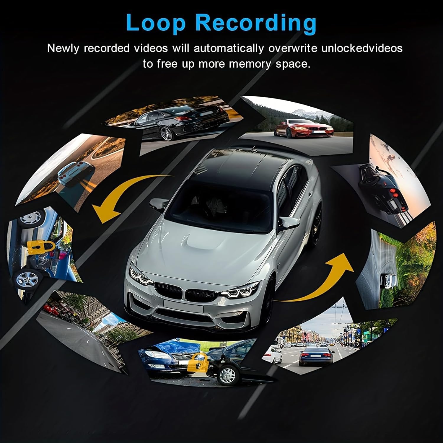 Dash Camera Front and Inside, 3.16inch Dash Cam 1080P, G Sensor HD Night Vision Loop Recording Wide Angle Car DVR (Dash cam Front&Inside)