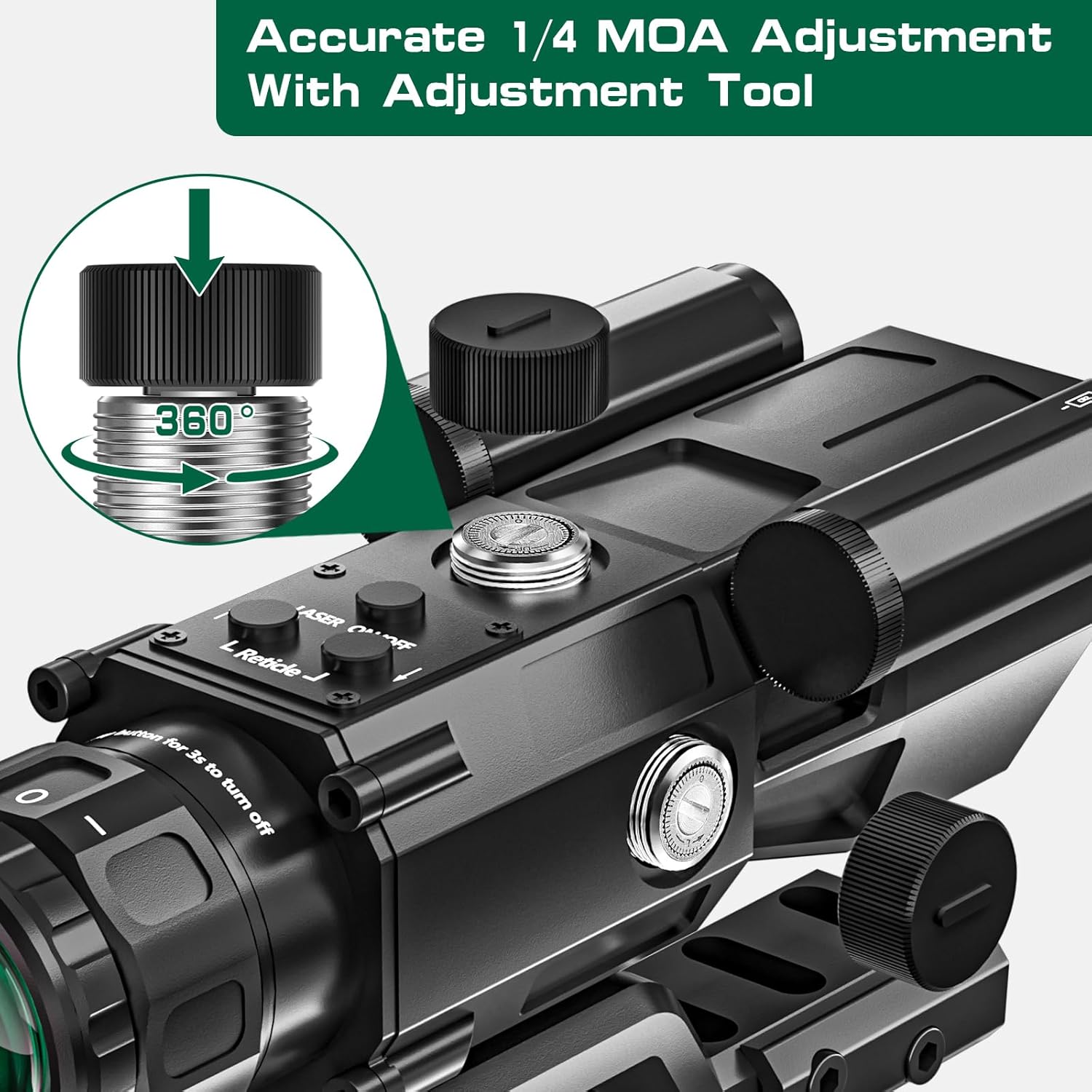 4X32 Tactical Rifle Scope with Red Laser Sight Red Illuminated Reticle Prism Optics Scope with 7 Brightness Levels Upgraded Buttons and Glass Etched Reticle Hunting Scopes for 20 mm Rail Mount