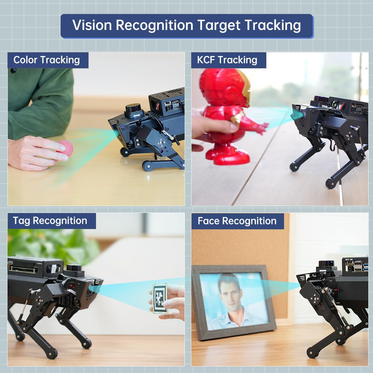 HIWONDER ROSPug Quadruped Bionic Robot Dog with AI Vision Powered by Jetson Nano ROS Open Source Python Programming SLAM Mapping and Navigation for Adults