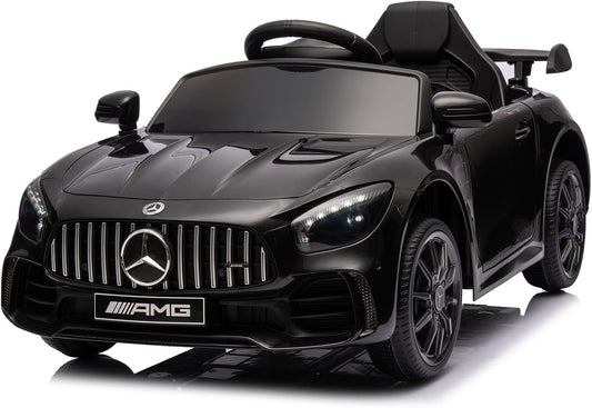 Winado 12V Ride on Car, Licensed Mercedes Benz AMG GTR Battery Powered Electric Vehicle, w/Parent Remote, Wider Seat, LED Lights, Openable Doors, MP3 Player, Smooth Start, 3 Speeds - Black