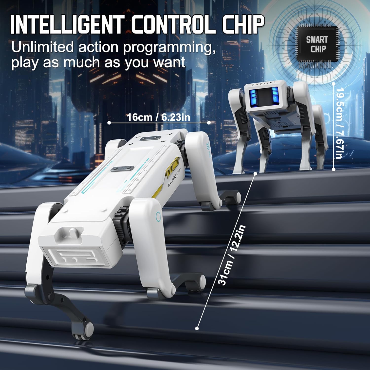 Robot Dog, AI Smart Pet, Will Dance and Kungfu, with APP/Remote Control, Support Action Programming, Ideal Gift for Kids 8-12