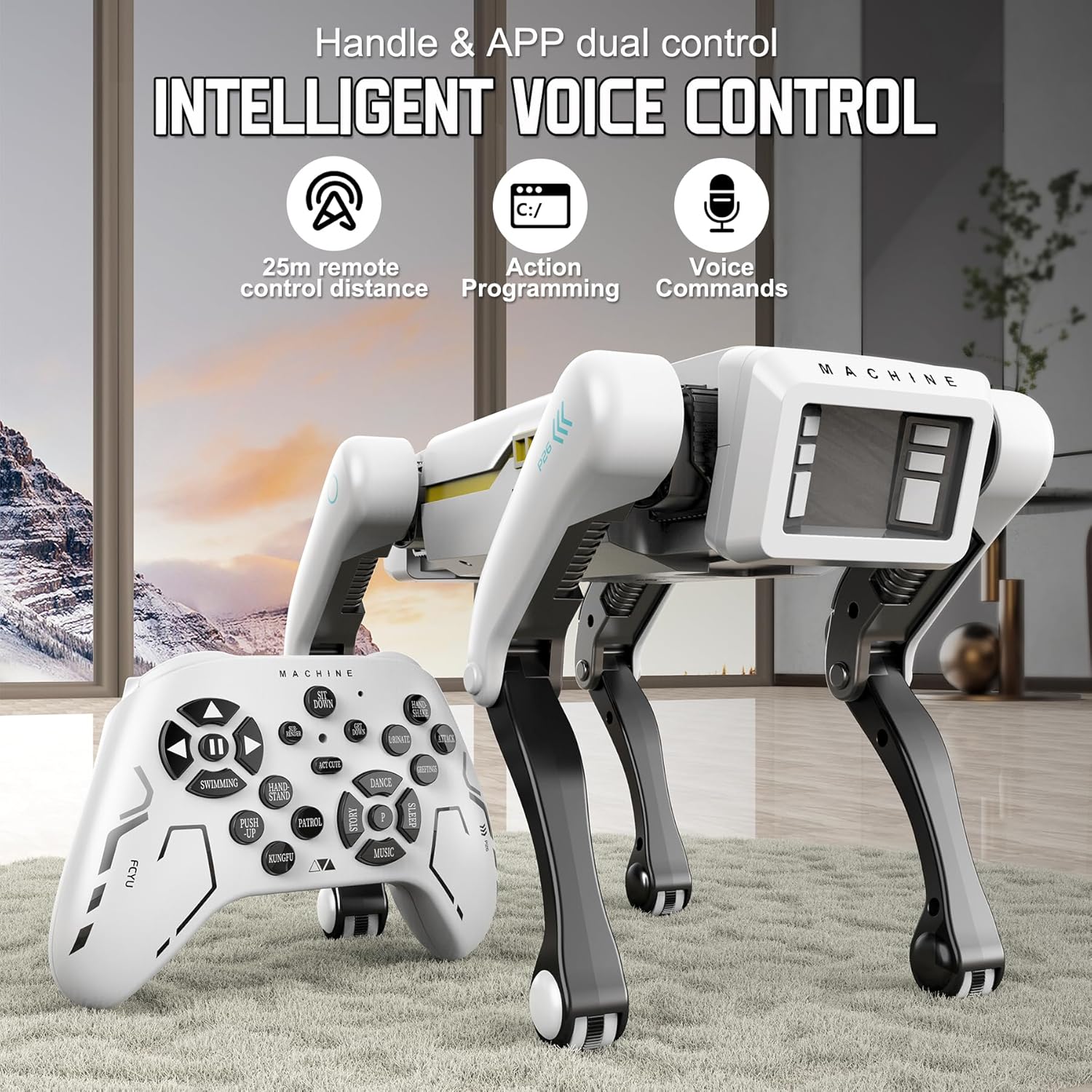 Robot Dog, AI Smart Pet, Will Dance and Kungfu, with APP/Remote Control, Support Action Programming, Ideal Gift for Kids 8-12