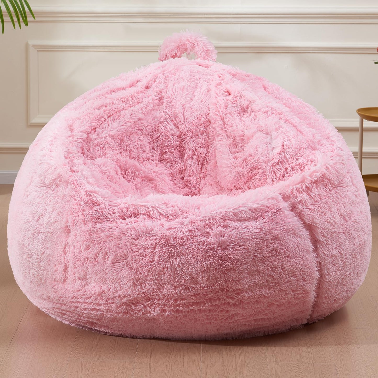Bean Bag Chair Cover(No Filler) Soft Faux Fur Stuffed Animal Bean Bag Storage, Fluffy Plush Bean Bag Chair Cover Washable, Comfy Bean Bag Chairs for Adults Kids Teens