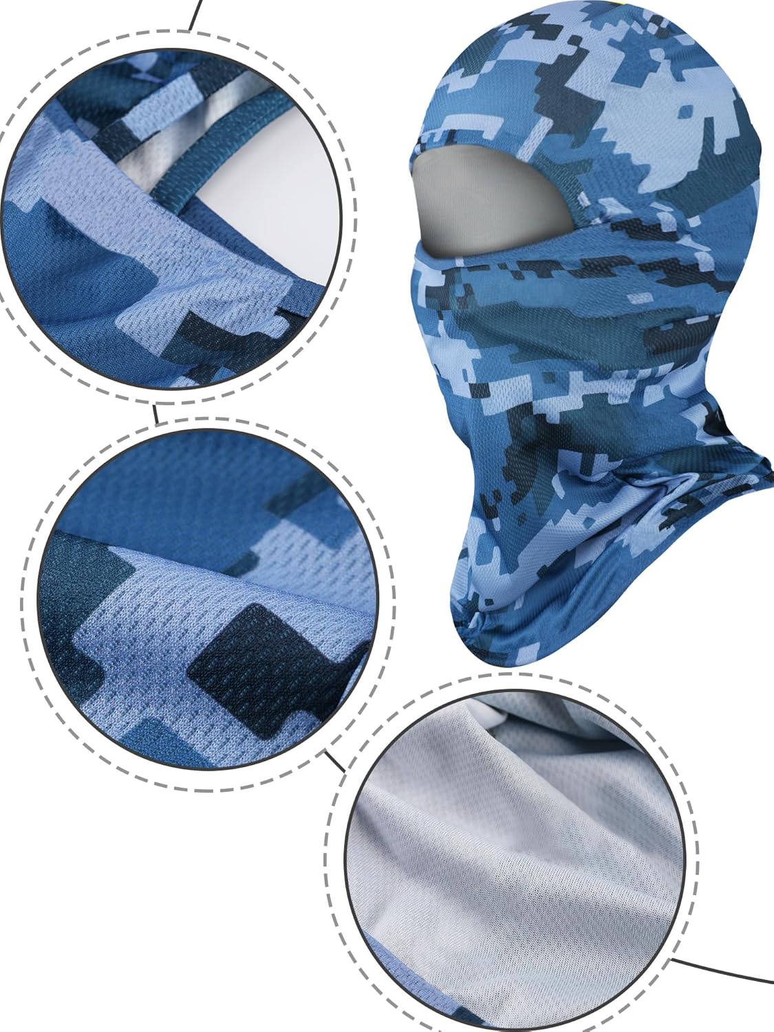 Blulu 3 Pieces Camo Balaclava Ski Mask Camo Face Mask Sun Dust Protection Full Face Cover Hunting Balaclava for Outdoor