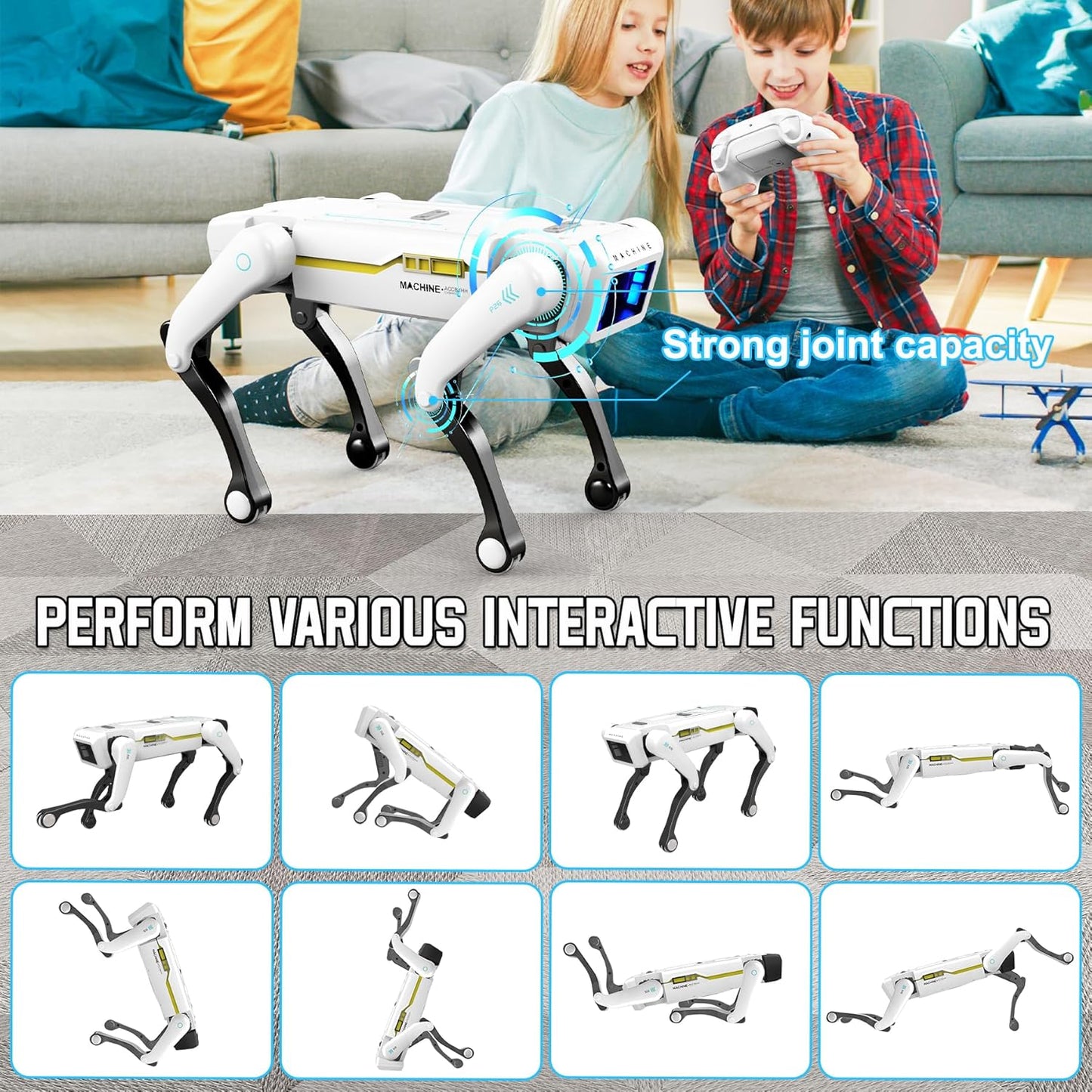 Robot Dog, AI Smart Pet, Will Dance and Kungfu, with APP/Remote Control, Support Action Programming, Ideal Gift for Kids 8-12
