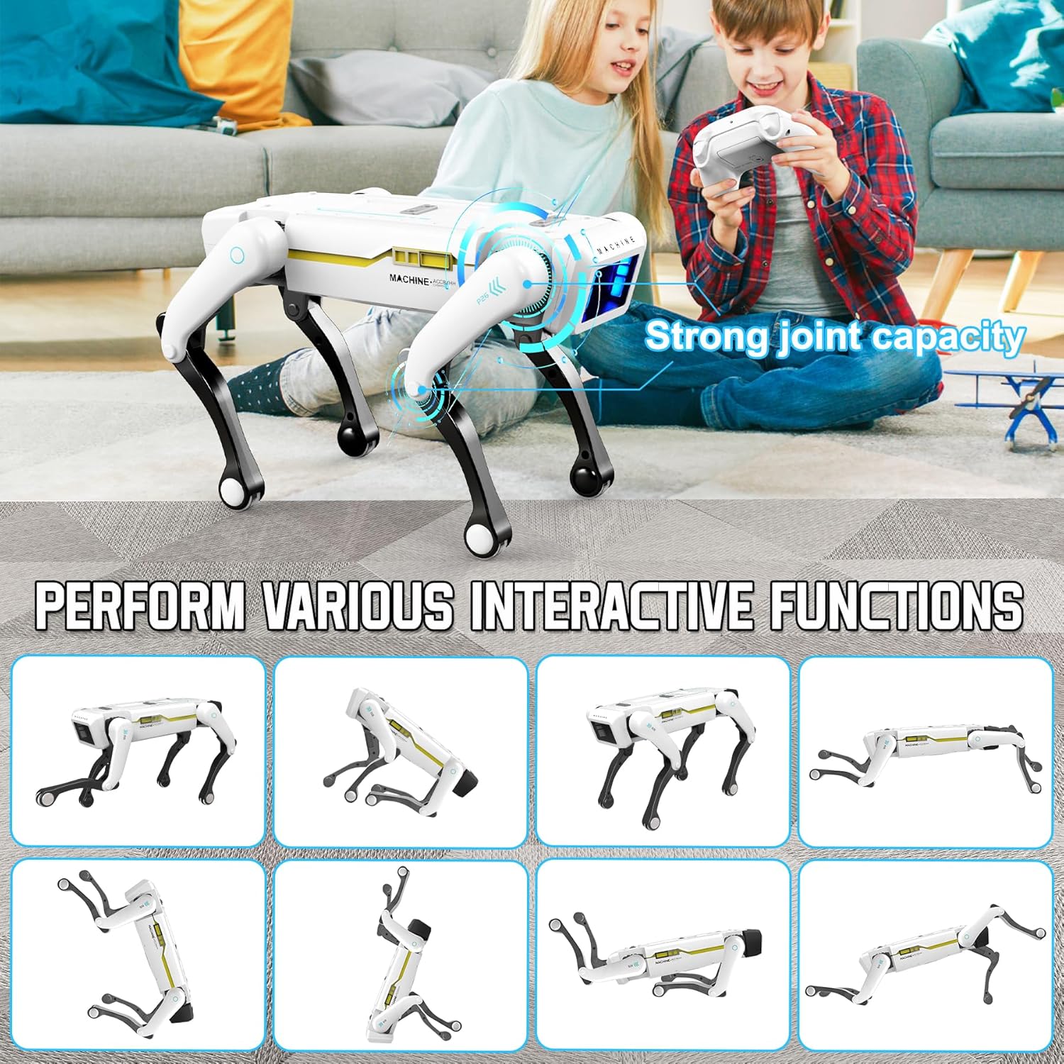 Robot Dog, AI Smart Pet, Will Dance and Kungfu, with APP/Remote Control, Support Action Programming, Ideal Gift for Kids 8-12