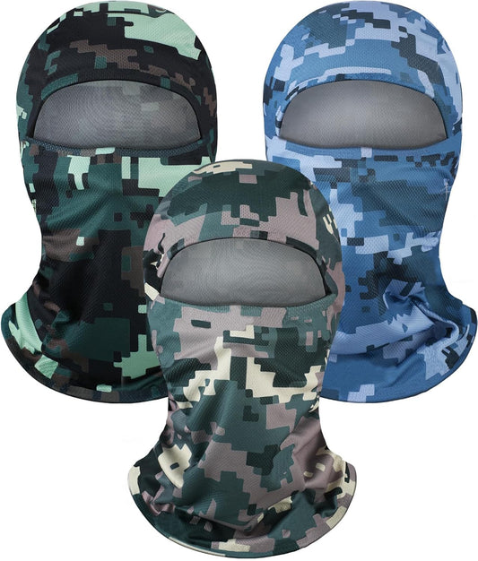 Blulu 3 Pieces Camo Balaclava Ski Mask Camo Face Mask Sun Dust Protection Full Face Cover Hunting Balaclava for Outdoor