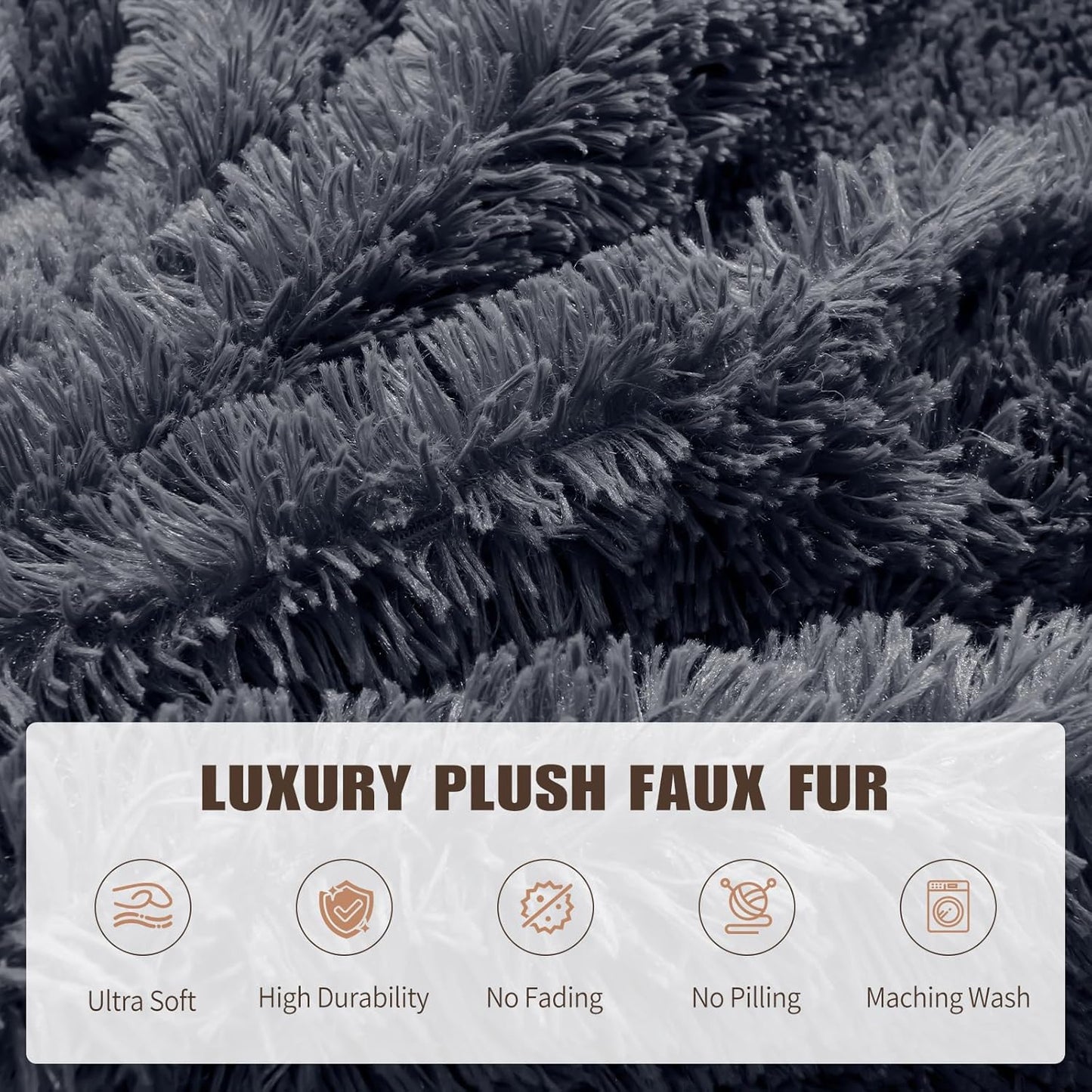 Bean Bag Chair Cover(No Filler) Soft Faux Fur Stuffed Animal Bean Bag Storage, Fluffy Plush Bean Bag Chair Cover Washable, Comfy Bean Bag Chairs for Adults Kids Teens