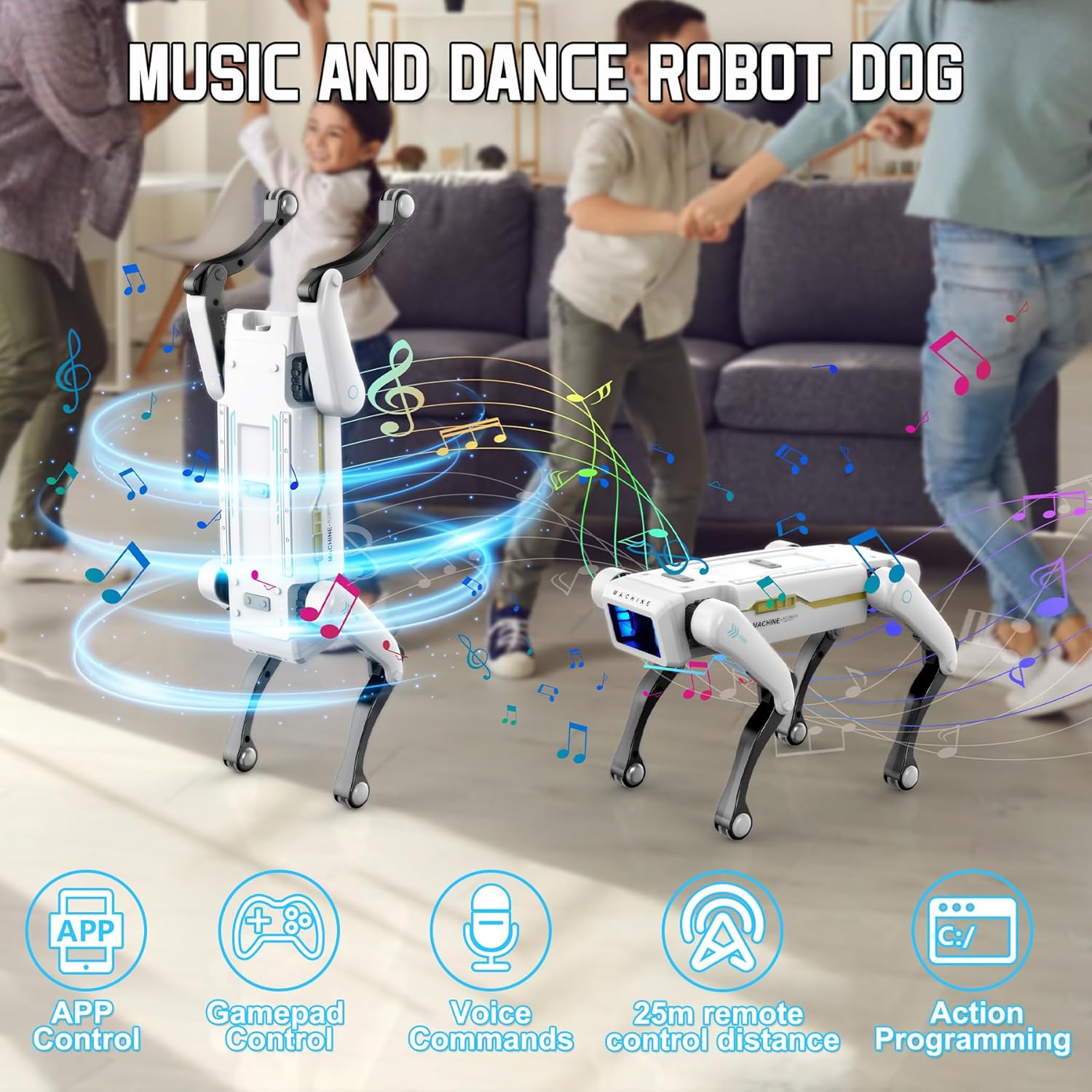 Robot Dog, AI Smart Pet, Will Dance and Kungfu, with APP/Remote Control, Support Action Programming, Ideal Gift for Kids 8-12