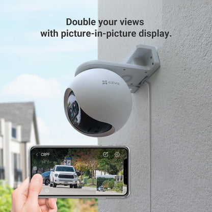 EZVIZ Security Camera Outdoor, 1080P Pan/Tilt/Zoom WiFi Camera, 8× Mixed Zoom and AI-Powered Person Detection Security Cam, IP65 Waterproof, Support MicroSD Card up to 512GB | C8PF