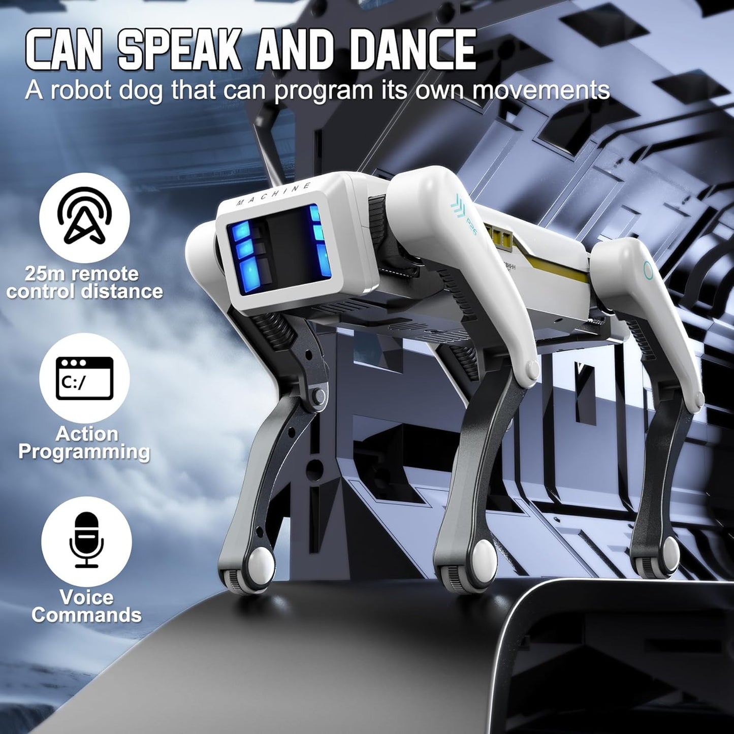 Robot Dog, AI Smart Pet, Will Dance and Kungfu, with APP/Remote Control, Support Action Programming, Ideal Gift for Kids 8-12