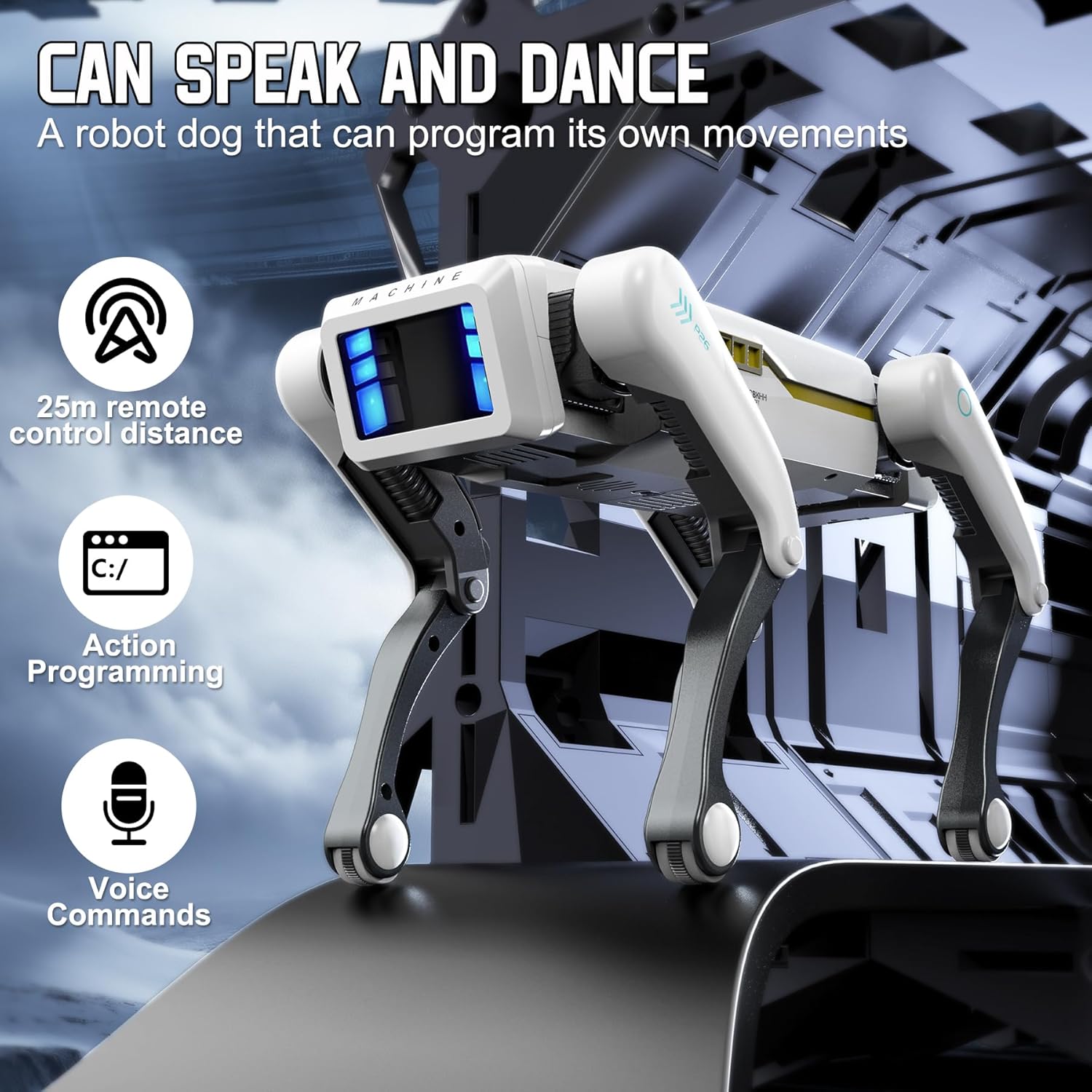 Robot Dog, AI Smart Pet, Will Dance and Kungfu, with APP/Remote Control, Support Action Programming, Ideal Gift for Kids 8-12