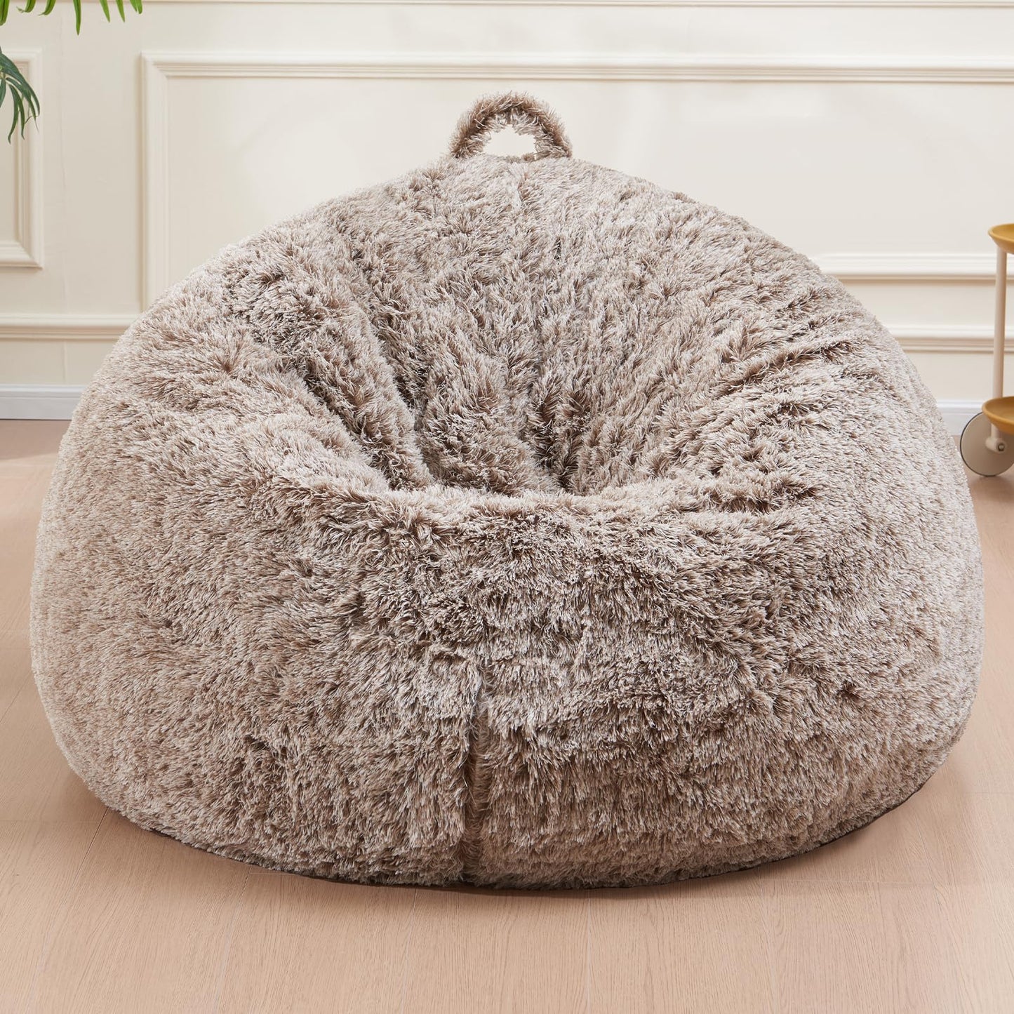Bean Bag Chair Cover(No Filler) Soft Faux Fur Stuffed Animal Bean Bag Storage, Fluffy Plush Bean Bag Chair Cover Washable, Comfy Bean Bag Chairs for Adults Kids Teens